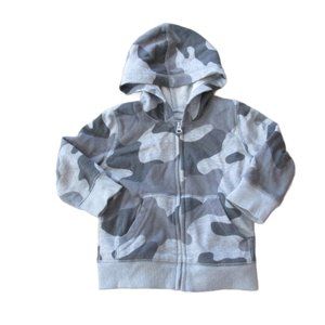 Jumping Beans Hooded Zip Front Jacket Boys Size 12M Gray Long Sleeve Coat Hoodie